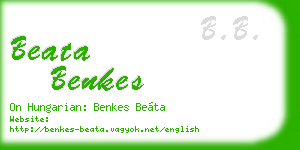 beata benkes business card